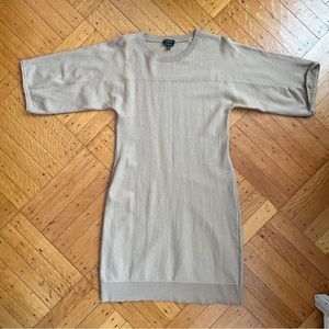 Talbots Merino Wool Tan Camel Sweater Dress